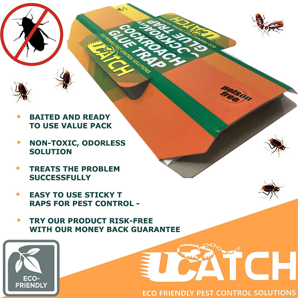 Ucatch ™XRoach Cockroach Glue Trap (Bait included) 21 traps - ucatchstore