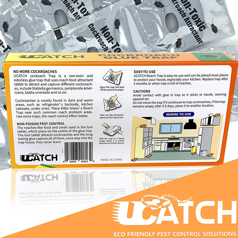 Ucatch ™XRoach Cockroach Glue Trap (Bait included) 21 traps - ucatchstore